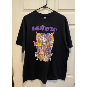 Mamba Mentality Mens Gildan Graphic T-Shirt Black Kobe Bryant Memorial 2XL
